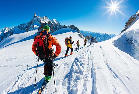 Skiing in Mont Blanc Switzerland